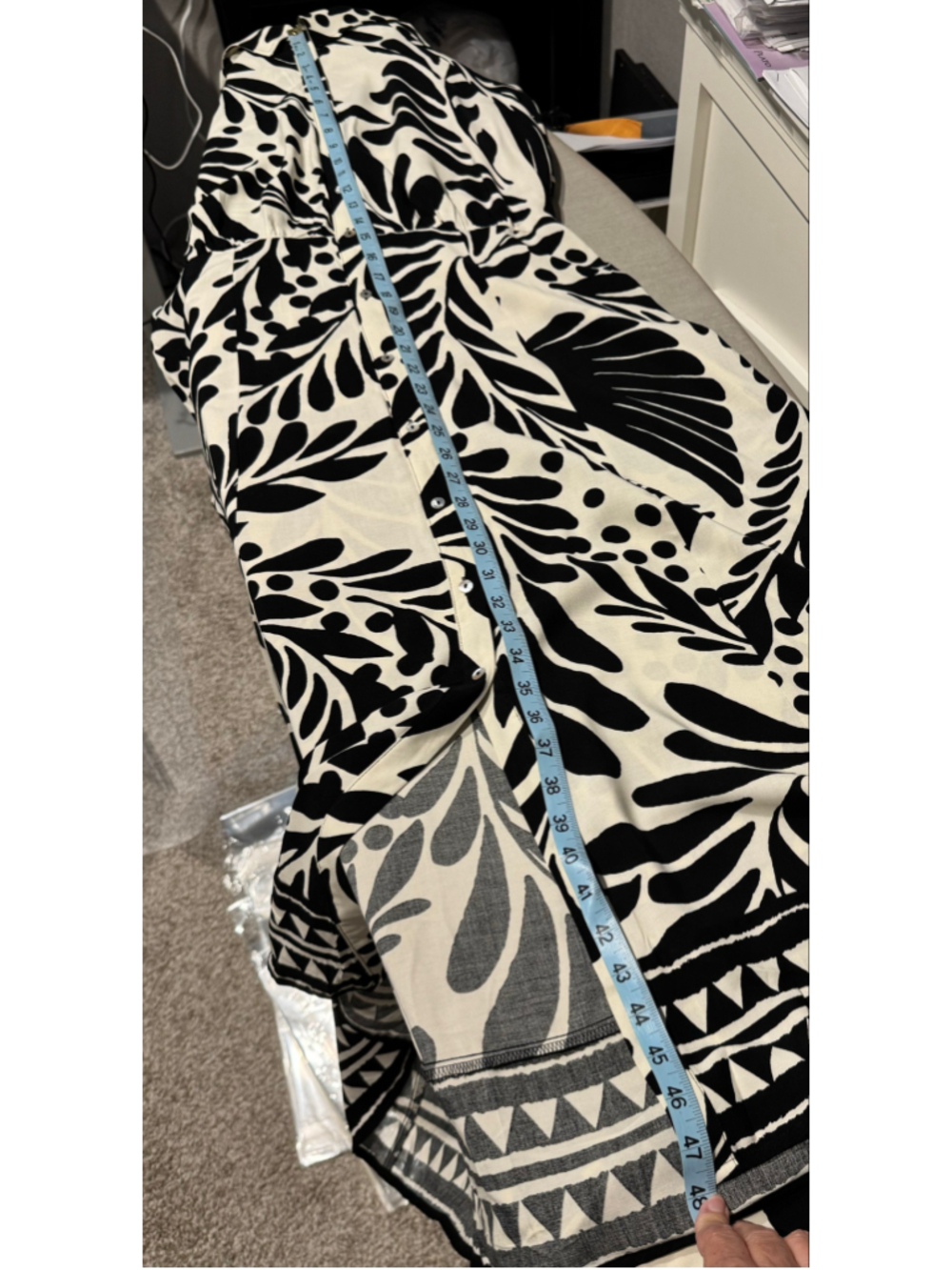 H&M Black and White Botanical Print Maxi Shirt Dress - Picture 11 of 11